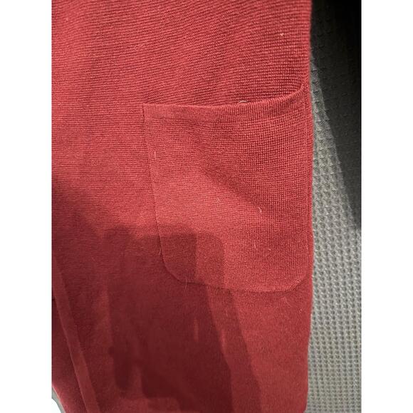 J. CREW 365 Cardigan Duster Womens XS Burgundy Open Front Longline Pockets Cozy - Picture 9 of 9